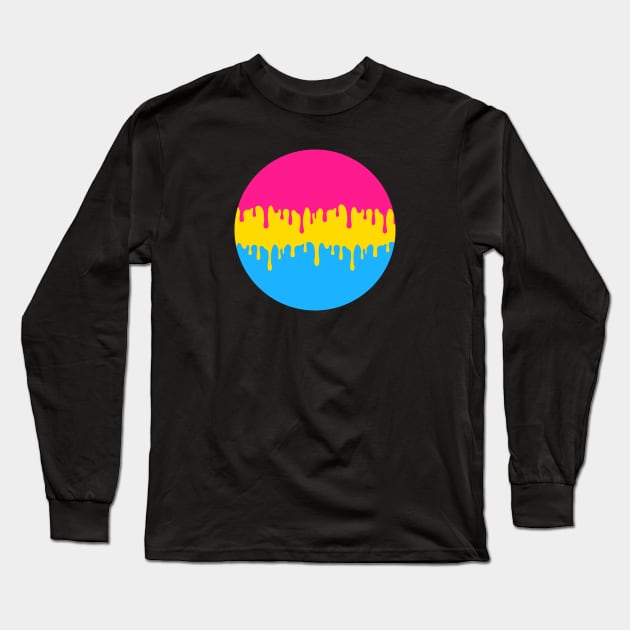 Pansexual Dripping Flag Long Sleeve T-Shirt by Pridish